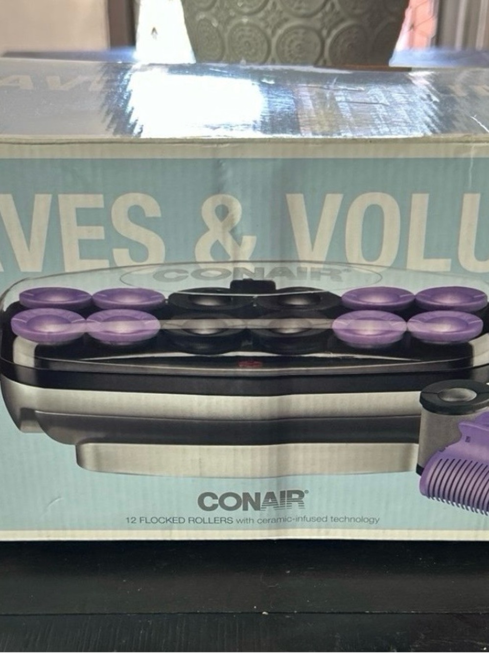Conair 12 Flocked Rollers Hot Roller Set - Purple